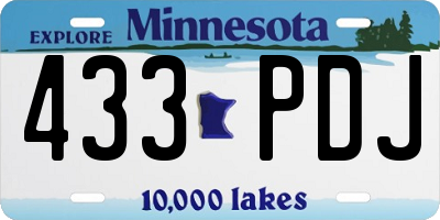 MN license plate 433PDJ