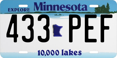 MN license plate 433PEF