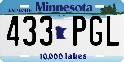 MN license plate 433PGL