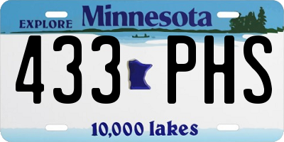 MN license plate 433PHS