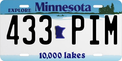 MN license plate 433PIM