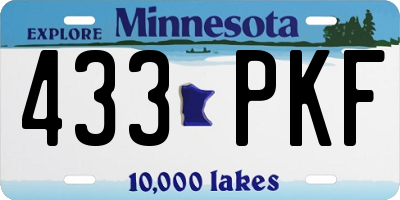 MN license plate 433PKF