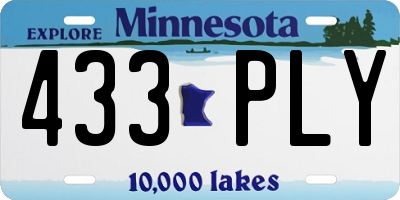 MN license plate 433PLY