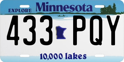 MN license plate 433PQY