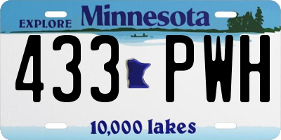 MN license plate 433PWH