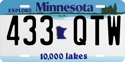 MN license plate 433QTW