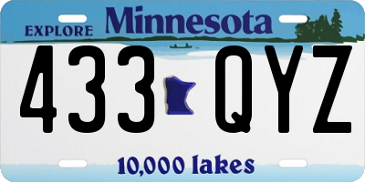 MN license plate 433QYZ