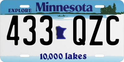 MN license plate 433QZC