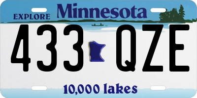 MN license plate 433QZE
