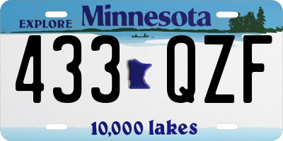 MN license plate 433QZF