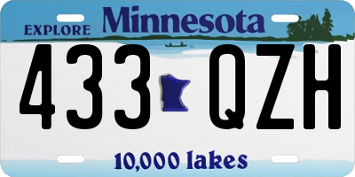 MN license plate 433QZH