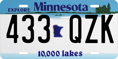 MN license plate 433QZK