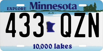 MN license plate 433QZN