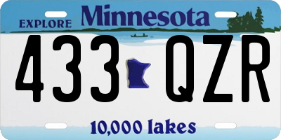 MN license plate 433QZR