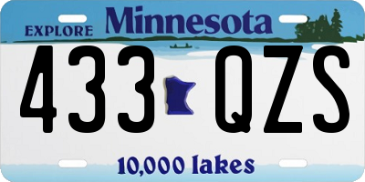 MN license plate 433QZS