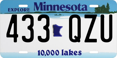MN license plate 433QZU