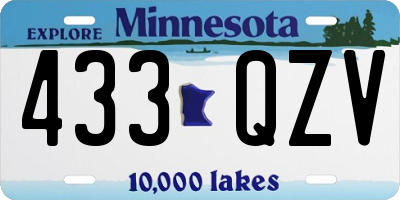 MN license plate 433QZV