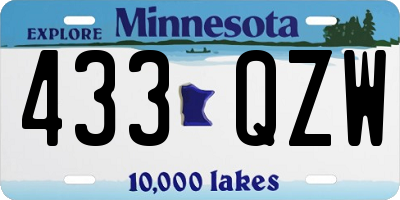 MN license plate 433QZW