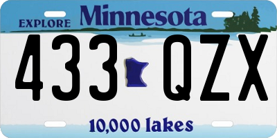 MN license plate 433QZX