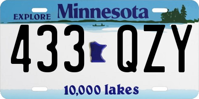 MN license plate 433QZY