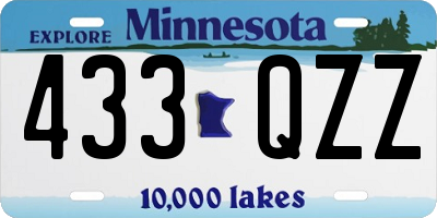 MN license plate 433QZZ