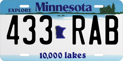 MN license plate 433RAB