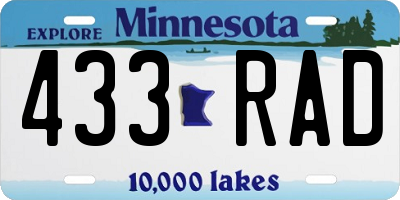 MN license plate 433RAD