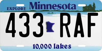 MN license plate 433RAF