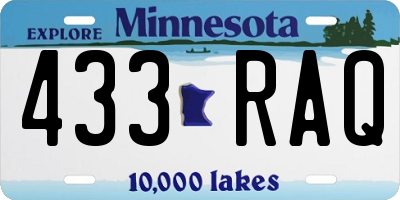 MN license plate 433RAQ