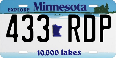 MN license plate 433RDP