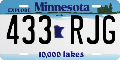 MN license plate 433RJG