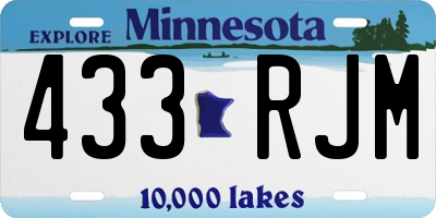 MN license plate 433RJM