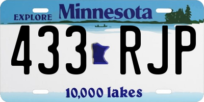MN license plate 433RJP