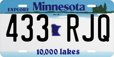 MN license plate 433RJQ