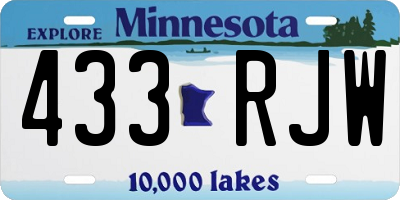 MN license plate 433RJW