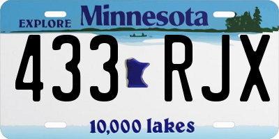 MN license plate 433RJX