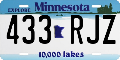 MN license plate 433RJZ