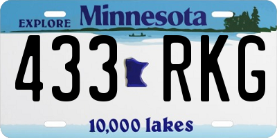 MN license plate 433RKG