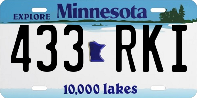 MN license plate 433RKI