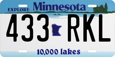 MN license plate 433RKL