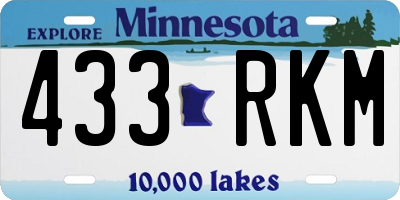 MN license plate 433RKM