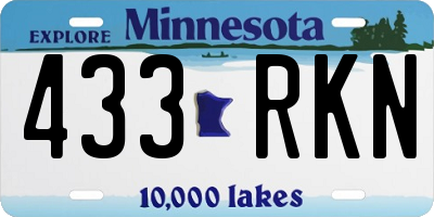 MN license plate 433RKN