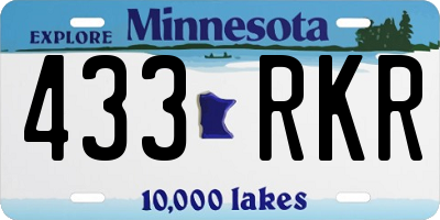MN license plate 433RKR
