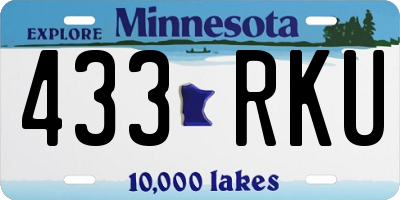 MN license plate 433RKU
