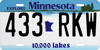 MN license plate 433RKW