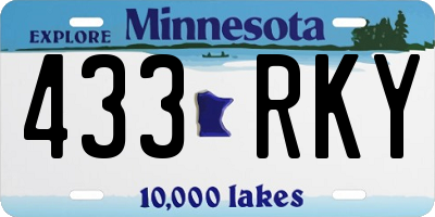 MN license plate 433RKY