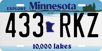 MN license plate 433RKZ