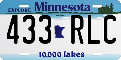 MN license plate 433RLC