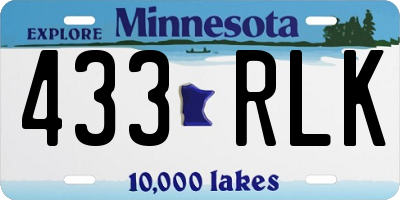 MN license plate 433RLK