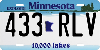 MN license plate 433RLV